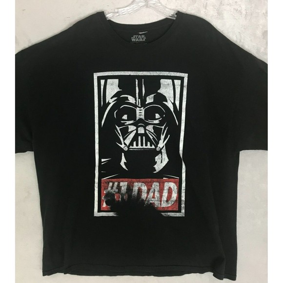 Star Wars‎ Darth Vader #1 Dad T-Shirt Distressed Print Black Short Sleeve 3XL - Picture 1 of 5